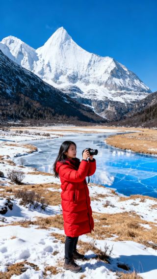 稲城亜丁の純白の仙境｜雪の美景＋美女のTripメモリー