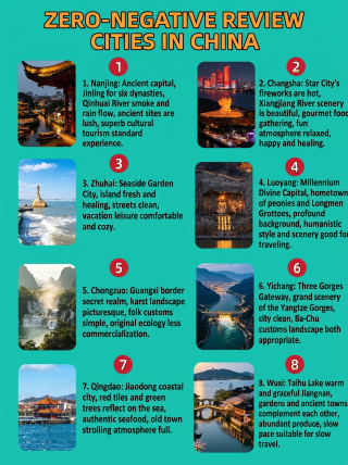 Cities in China with zero negative reviews? These are the places everyone raves about on social media