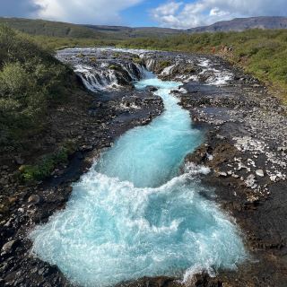 Hidden Blue Waterfall Iceland 