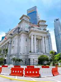 European Elegance in Singapore: The Fullerton Hotel, Victoria Theatre, and Anderson Bridge