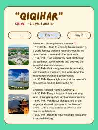 Qiqihar itinerary for 2 days trip