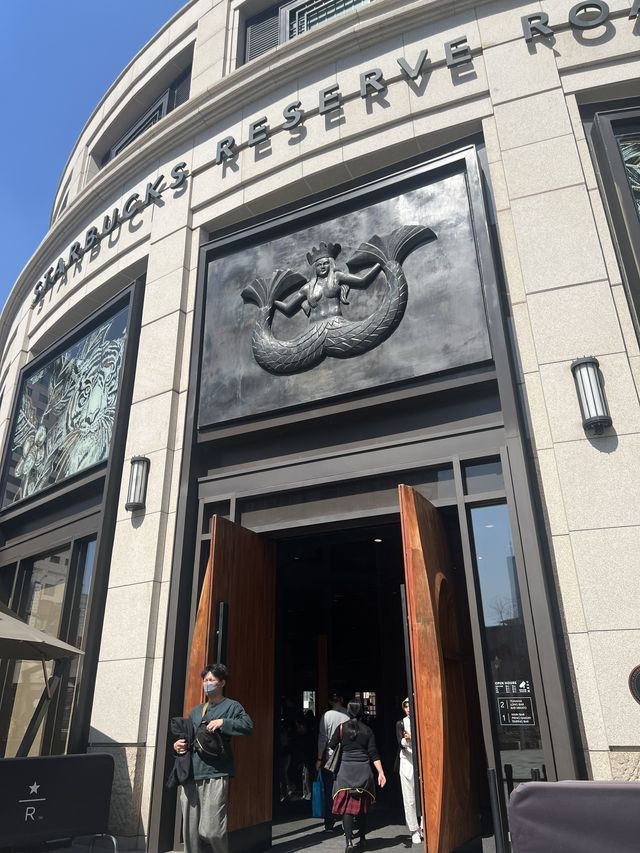 Spring in front of largest starbucsk in shanghai
