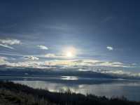The Sun, Lake and Mountain