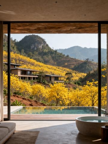 Mountain Forest Family Hotel! Soaking in hot springs, enjoying the view, and playing with kids is super relaxing