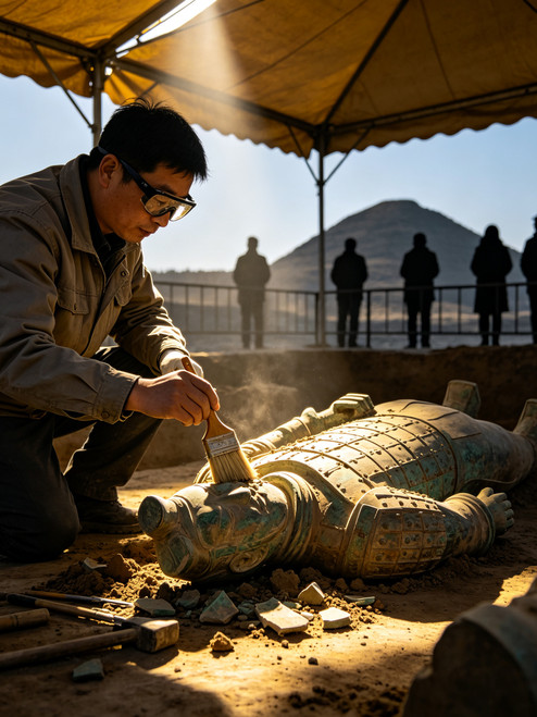 秦始皇兵馬俑 ガラス製アクセサリー 様々な古代風展示館を見てきたからもう十分だと思っていたが、西安の