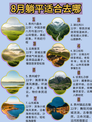 8月躺平適合去哪？看看有沒有你想去的沒