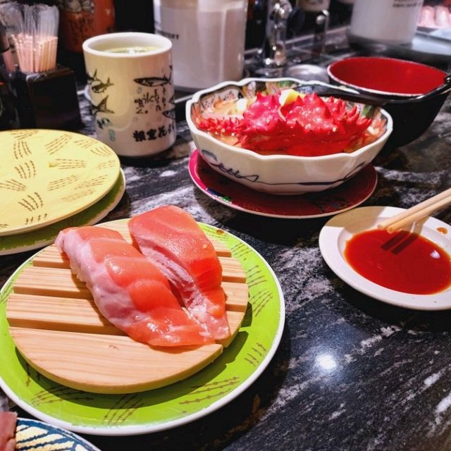 Awesome rotating sushi in Tokyo