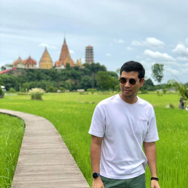 Cafe in the middle of rice field,Kanchanaburi