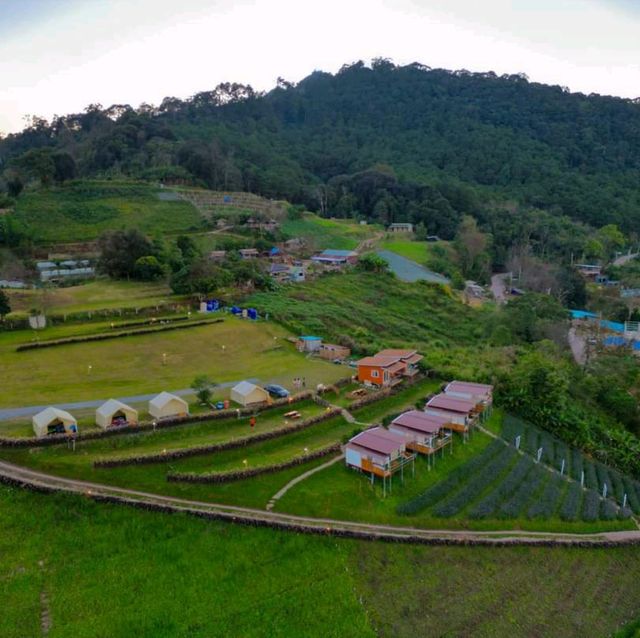 ที่พักขุนสถานวิวสวยมาก ดริปกาแฟผ่อเขา แช่อ่างชมวิว กินหมูกระทะปะทะลมหนาว⛰️🌿