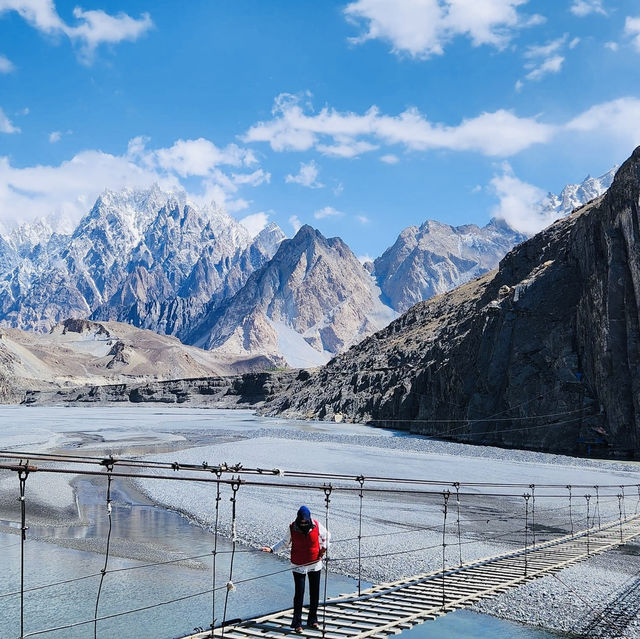 Daredevil Delight on Hussaini Suspension Bridge