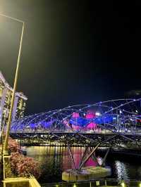 🇸🇬 A Night Walk on Singapore’s Helix Bridge 💫 