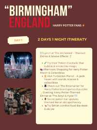 Birmingham itinerary- Harry Potter fans