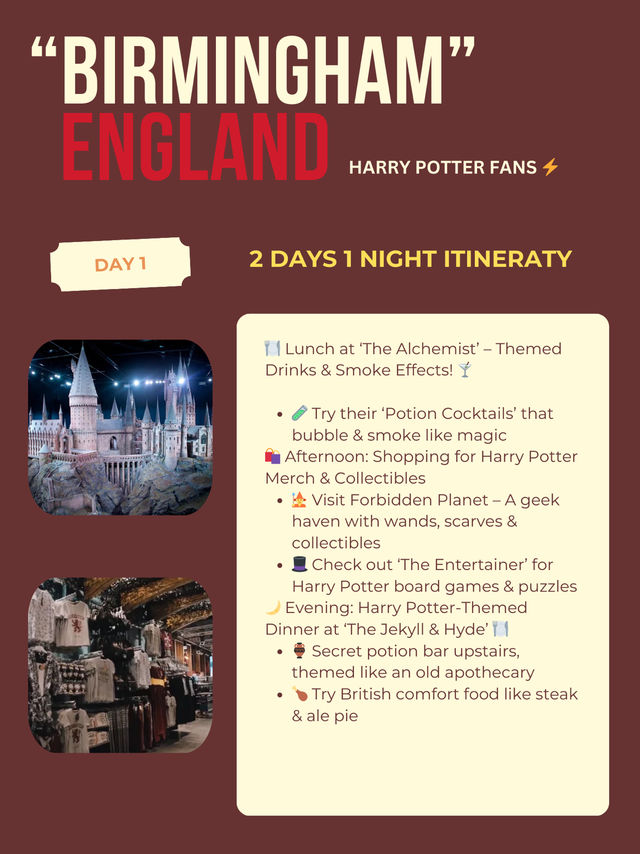 Birmingham itinerary- Harry Potter fans
