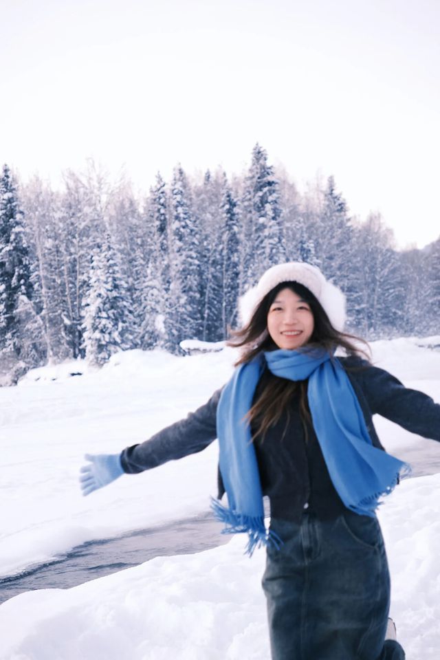 我在禾木幫朋友拍到了情書同款！