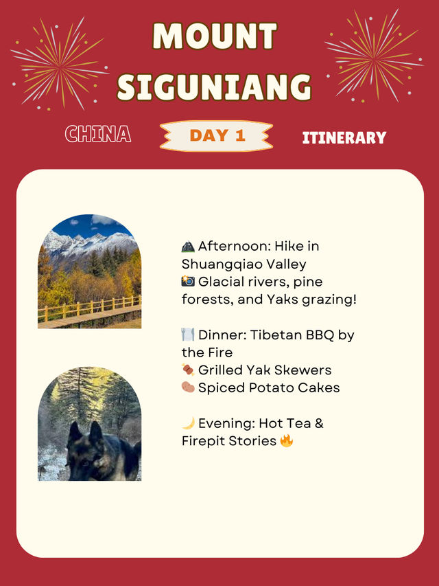 Mount Siguniang: itinerary 