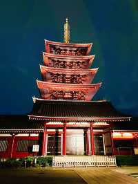 “Sensō-ji at Night: A Glowing Jewel of Tokyo’s Heritage”