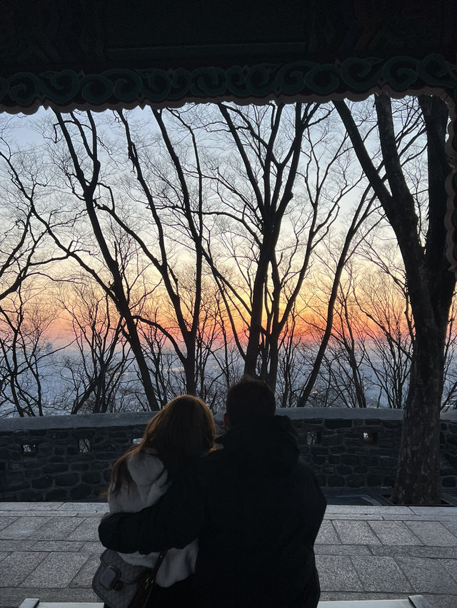 Sunset & City Lights: A Perfect Moment at N Seoul Tower 🌇