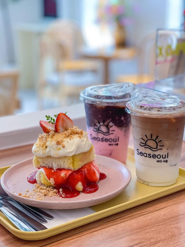 Seaseoul cafe คาเฟ่สไตล์เกาหลีริมหาดแสงจันทร์ 🥤✨