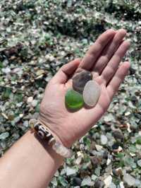 A unique beach with glass instead of sand.
