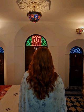 ✨ The Authentic Experience
Riad Farah is a peaceful oasis hidden within the lively maze of Fez’s old medina. From the moment you enter, you’re greeted with traditional Moroccan mint tea and warm hospitality that feels more like visiting family than checking into a hotel.
The rooms are uniquely decorated in Moroccan style, featuring colorful tiles, elegant details, and air conditioning—perfect for relaxing after a day of exploring. The central courtyard and rooftop terrace are calm, beautiful spaces to unwind with a book or enjoy a slow morning coffee.

🍽️ Breakfast You’ll Remember
One of the highlights of staying at Riad Farah is the delicious rooftop breakfast. Each morning, you're served a generous selection of fresh bread, fruit, pastries, eggs, and traditional Moroccan treats—accompanied by some of the best coffee we had in Morocco. The staff will even prepare a takeaway breakfast if you need to leave early.

📍 What’s Nearby – Attractions Within Walking Distance
Staying at Riad Farah puts you within easy reach of Fez’s most iconic sights:
🟦 Bab Bou Jeloud (Blue Gate) – 2 minutes
📚 Bou Inania Madrasa – 3 minutes
🕌 Al-Qarawiyyin Mosque & University – 10 minutes
🧴 Chouara Tanneries – 10 minutes
🧺 Attarine Souk – 8 minutes
🖼️ Nejjarine Museum of Wooden Arts – 7 minutes
🌳 Jnan Sbil Gardens – 12 minutes
You’ll also find local restaurants, cafés, and artisan shops right around the corner.

💬 Why Choose Riad Farah?
✅ Authentic Moroccan atmosphere
✅ Rooftop terrace with medina views
✅ Warm, helpful staff who treat you like family
✅ Excellent breakfast with amazing coffee☕️
✅ Great location close to all major sights
✅ Comfortable, air-conditioned rooms with traditional charm
✅ Peaceful and quiet despite being in the heart of the medina