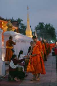 Luang Prabang morning alms giving | Feel the wonderful atmosphere with the monks