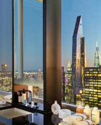 Overlooking the beautiful scenery of Manhattan.