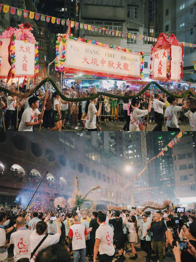 香港大坑舞火龍現場真的太震撼了！！