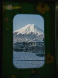 開往富士山的電車富士急行線視角看富士山