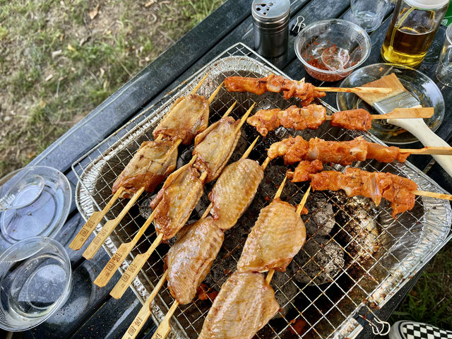 南京燒烤露營推薦，啤酒雞翅羊肉串