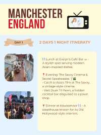 Manchester 2-Days itinerary 🎬📺