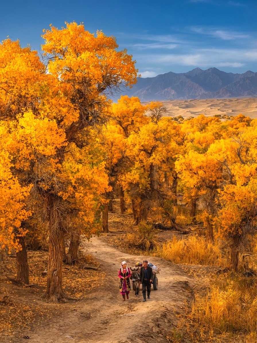 A Golden Autumn Masterpiece: Tarim Populus Euphratica Forest Park
