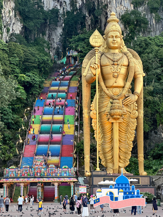 The Iconic Rainbow Stairs of Batu Caves, Kuala Lumpur 