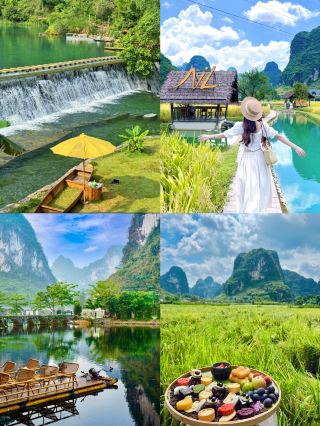 子どもと一緒に崇左の山水を訪れると、その景色の壮大さに圧倒され、海外の秘境にも引けを取らない