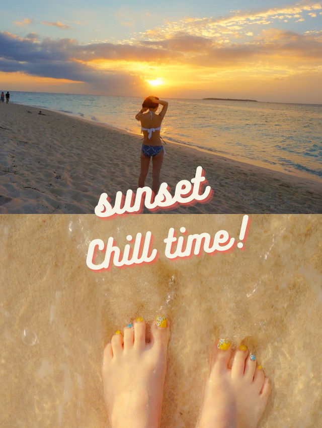 【沖縄】最高の夕日を堪能！瀬底ビーチで心癒されるひとときを✨🌅