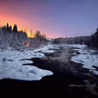 Frozen lake in Finland 