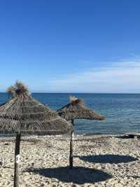 Yummy grilled fish with beach view in Djerba