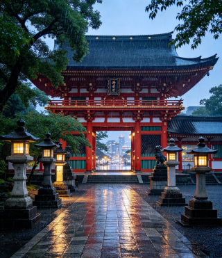 雨中的福岡☔-霓虹閃爍的街道、熱氣騰騰的拉麵和濃鬱的日本海岸風情在此交相輝映🌧️