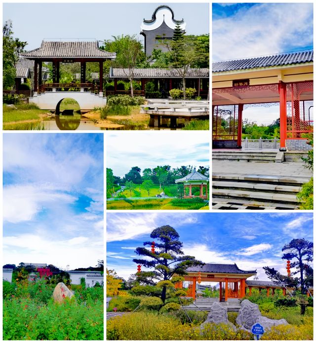 玻璃橋+古建築+花海-松崗五指耙公園 玻璃橋+古建築+花海-松崗五指耙公園