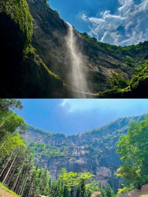 洞窟の中に隠れた滝の虹！ | Trip.com 楽山