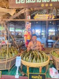 พาเที่ยวตลาดไทยย้อนยุคบ้านระจัน วัดโพธิ์เก้าต้น