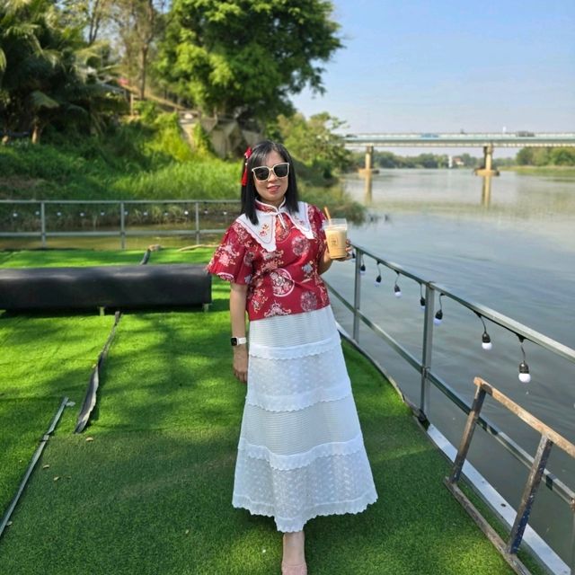 ขามคู่คาเฟ่ บรรยากาศริมแม่น้ำแม่กลอง🏞