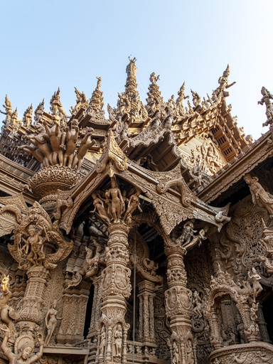 寺院建築 木彫部材 彫刻木材 建築装飾 古材 オブジェ 🇹🇭パタヤにある世界最大級の木造建築！ | Trip.com パタヤ