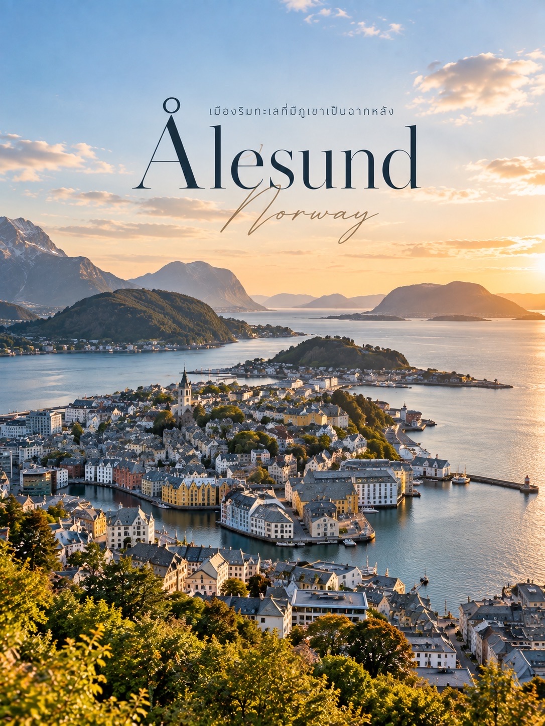 🏔️  Ålesund, Norway 🇳🇴

เมืองริมทะเลที่มีภูเขาและฟยอร์ดอยู่รอบตัว

ถ้าชอบเมืองที่ได้ทั้ง ทะเล ภูเขา ฟยอร์ด และสถาปัตยกรรมสวย ๆ ในที่เดียว
Ålesund เป็นเมืองที่น่าจดจำมาก 🤍

เมืองนี้ตั้งอยู่บนเกาะหลายเกาะริมมหาสมุทรแอตแลนติก และเป็นหนึ่งในเมืองเด่นของภูมิภาค Sunnmøre รอบเมืองมีทั้งทะเล ฟยอร์ด และเทือกเขา Sunnmøre Alps 🏔️🌊

✨ จุดที่ไม่ควรพลาด

📍 Aksla Viewpoint
จุดชมวิวที่มองเห็นตัวเมือง หมู่เกาะ ทะเล และภูเขาได้กว้างมาก
จาก Byparken มีบันได 418 ขั้น ขึ้นไปถึงจุดชมวิว 🥾

📍 เมืองเก่า Art Nouveau
หลังเหตุการณ์ไฟไหม้ครั้งใหญ่ในปี 1904 เมืองส่วนใหญ่ถูกสร้างขึ้นใหม่ในสไตล์ Art Nouveau จนกลายเป็นเอกลักษณ์สำคัญของ Ålesund ในปัจจุบัน

📍 Brosundet
คลองใจกลางเมืองที่เหมาะกับการเดินเล่นและถ่ายภาพ อาคารสีสวยริมคลองตัดกับภูเขาและทะเลได้อย่างลงตัว

📍 Geirangerfjord
Ålesund ยังเป็นจุดตั้งต้นที่ดีสำหรับออกไปสำรวจ Geirangerfjord ซึ่งเป็นพื้นที่มรดกโลก UNESCO

📸 มุมถ่ายรูปที่อยากแนะนำ

Aksla → เมือง + ทะเล + ภูเขา
เป็นมุมที่เห็นเอกลักษณ์ของ Ålesund ได้ครบที่สุด

Brosundet → อาคาร Art Nouveau + น้ำทะเล
เหมาะกับภาพโทนฟิล์มและการเดินถ่ายรูปในเมือง

ถนนรอบเมือง → บ้านสีสวย + ภูเขา
แค่เดินเล่นในเมืองก็สามารถเจอวิวธรรมชาติเป็นฉากหลังได้ตลอดทาง

🤍 ทำไมถึงชอบเมืองนี้

Ålesund มีเสน่ห์ตรงที่เราไม่ต้องเลือกระหว่าง
“เที่ยวเมือง” หรือ “เที่ยวธรรมชาติ”

เพราะที่นี่มีทั้งสองอย่างอยู่ใกล้กันมาก

เดินชมเมือง → มองเห็นทะเล → หันไปอีกด้านเจอภูเขา → แล้วค่อยออกไปสัมผัสฟยอร์ด 🌊🏔️

📍 Ålesund, Norway 🇳🇴

#Ålesund #Norway #MountainTown #เที่ยวNorway