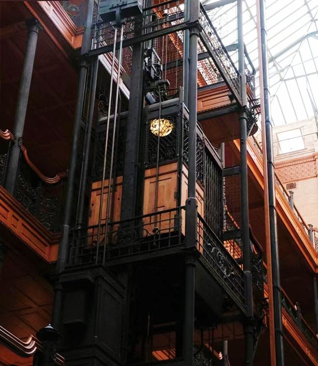 Vintage-style Bradbury Building in Los Angeles.