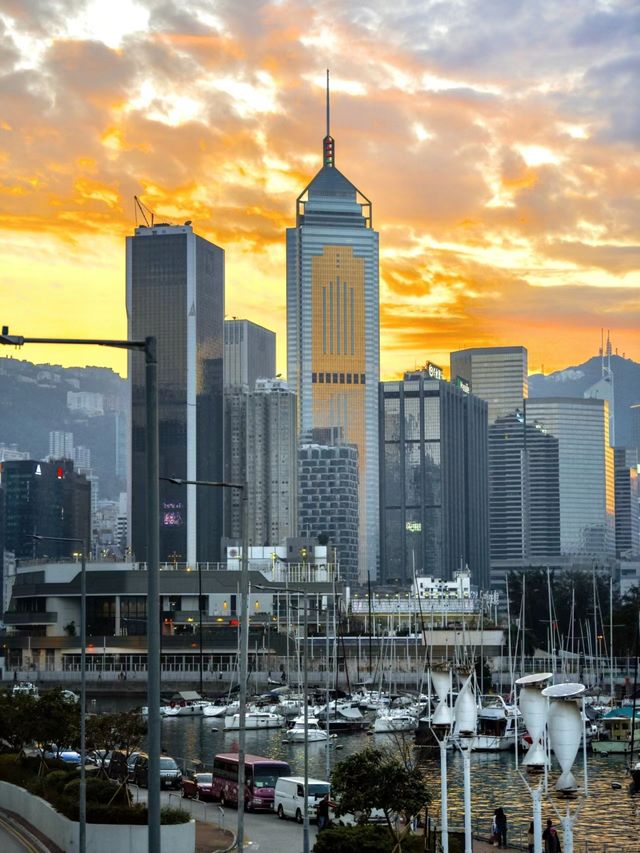 香港銅鑼灣的日落