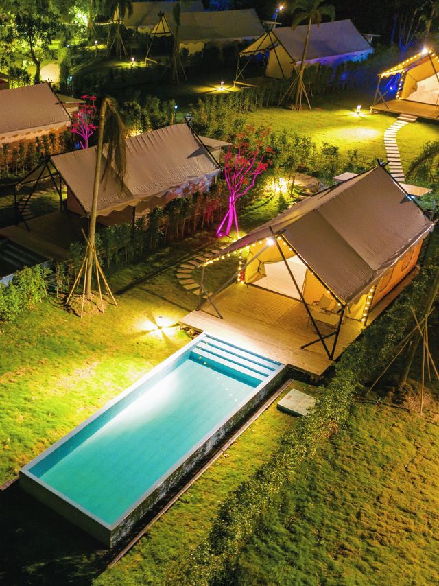 獨立庭院+泳池！藏在佛山南海的野奢營地