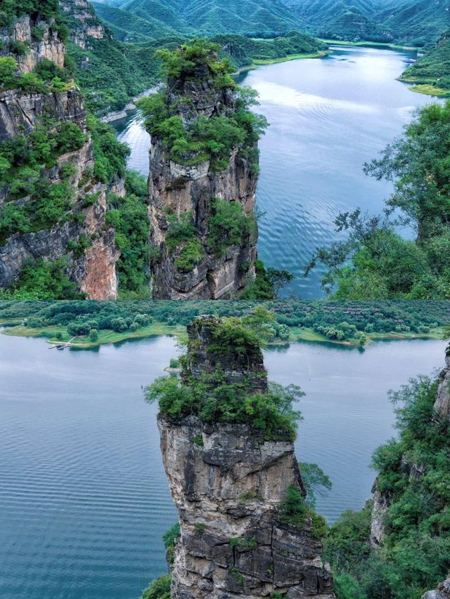 山色空濛，水光潋滟，美如仙境!這裡就是河北保定易水湖!4A景區，山勢雄奇險峻，湖水碧波蕩漾，山水相間。