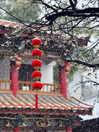 昆明限定雪景圓通禪寺