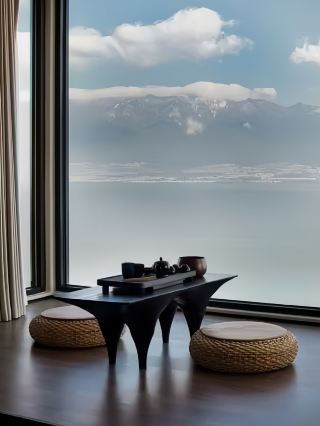 Lie down in a 270° Erhai Lake picture frame in Dali! This guesthouse makes me want to settle down