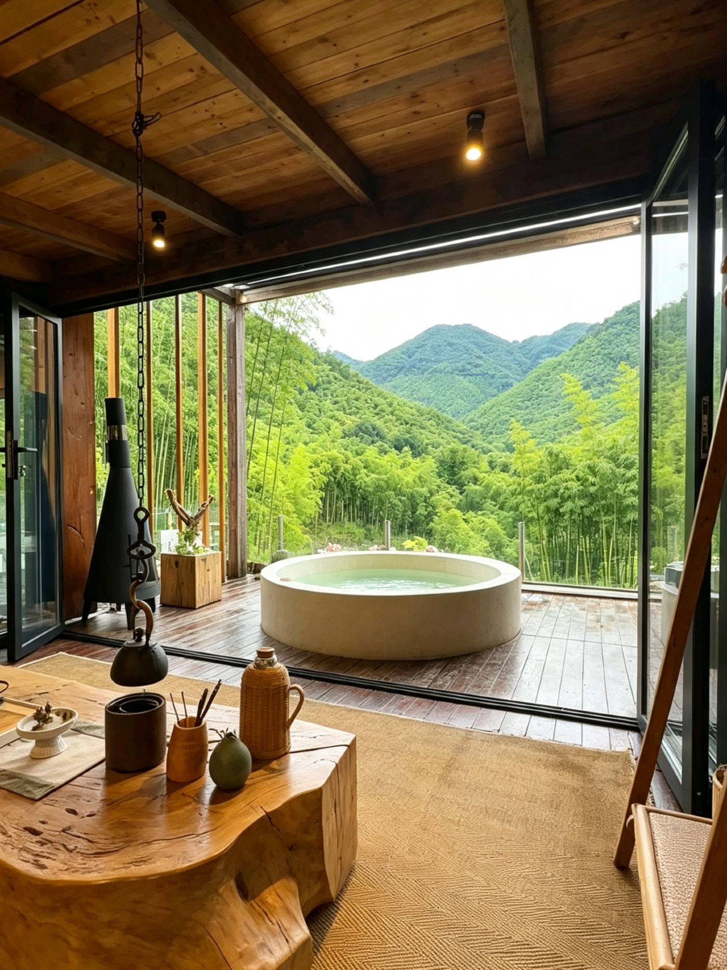 Các nhà nghỉ B&B ở Moganshan cung cấp những khu nghỉ dưỡng suối nước nóng riêng tư giữa hàng ngàn mẫu rừng tre.